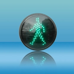 LED static green pedestrian traffic lights group